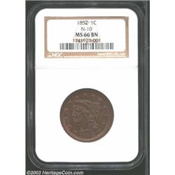 1852 1C MS66 Brown NGC.