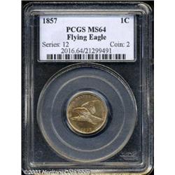 1857 1C MS64 PCGS.