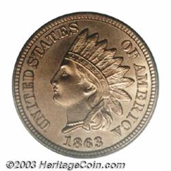 1863 1C MS66 PCGS.