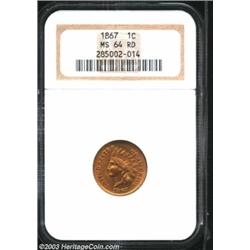 1867 1C MS64 Red NGC.