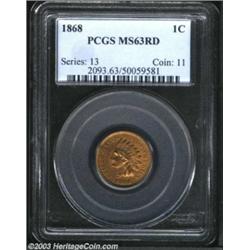 1868 1C MS63 Red PCGS.
