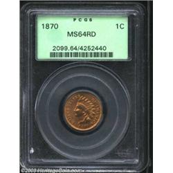 1870 1C MS64 Red PCGS.