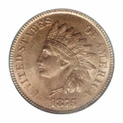 1875 1C MS65 Red PCGS.