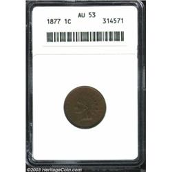 1877 1C AU53 Brown ANACS.