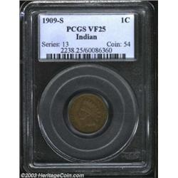 1909-S 1C VF25 PCGS.