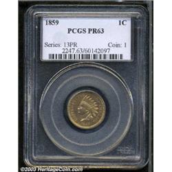 1859 1C PR63 PCGS.