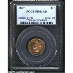 1867 1C PR64 Red PCGS.