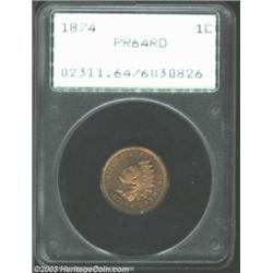 1874 1C PR64 Red PCGS.