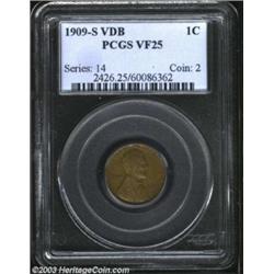 1909-S 1C VDB VF25 PCGS.