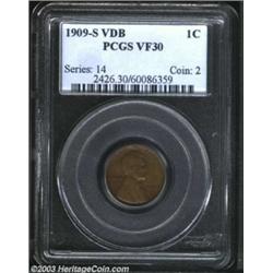 1909-S VDB 1C VF30 PCGS.