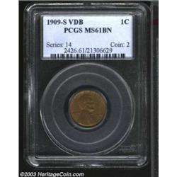 1909-S VDB 1C MS61 Brown PCGS.