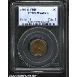 1909-S VDB 1C MS63 Red and Brown PCGS.