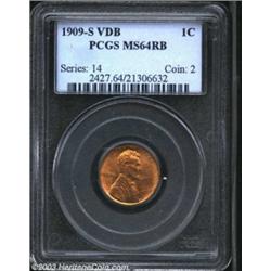 1909-S VDB 1C MS64 Red and Brown PCGS.