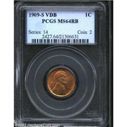 1909-S VDB 1C MS64 Red and Brown PCGS.
