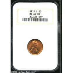 1910-S 1C MS65 Red NGC.