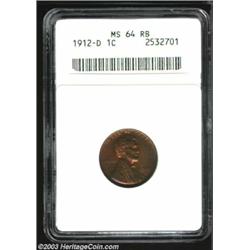 1912-D 1C MS64 Red and Brown ANACS.