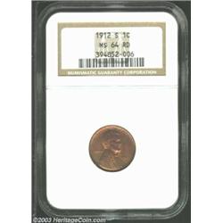 1912-S 1C MS64 Red NGC.