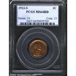 1913-S 1C MS64 Red PCGS.