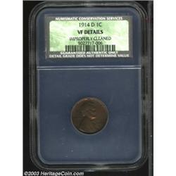 1914-D 1C VF20 Details, Improperly Cleaned, NCS.