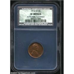 1914-D 1C XF40 Details, Improperly Cleaned, NCS.