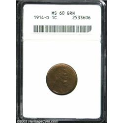 1914-D 1C MS60 Brown ANACS.