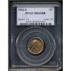 1916-S 1C MS65 Red and Brown PCGS.