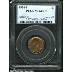 1924-S 1C MS64 Red PCGS.