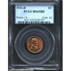 1931-D 1C MS65 Red PCGS.