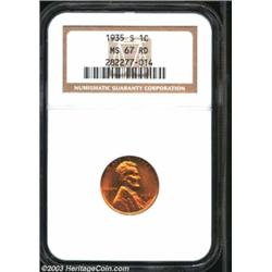1935-S 1C MS67 Red NGC.