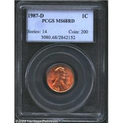 1987-D 1C MS68 Red PCGS.