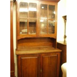 Continental fruitwood glazed dresser, 7ft high x 39" wide…