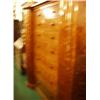 Image 1 : Unusual 19c satin birch serpentine fronted compactum comprising seven graduated long drawers and …