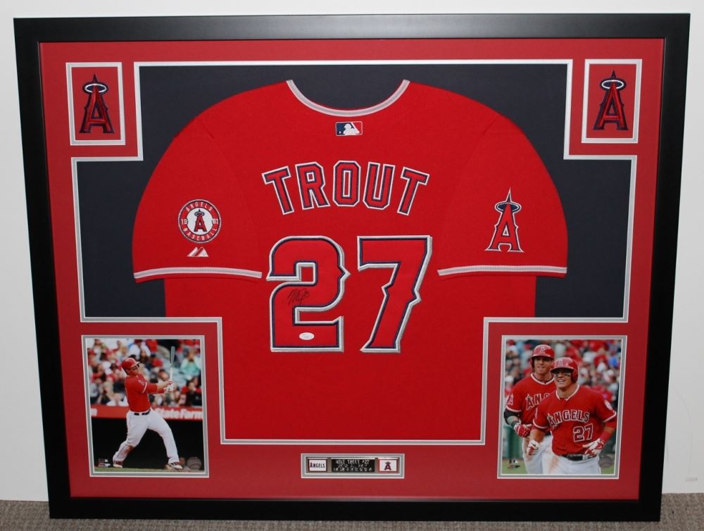 mike trout framed jersey