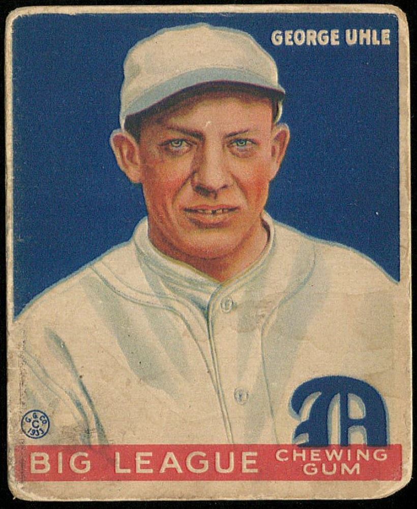 George Uhle 1933 Goudey #100 RC