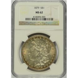 1879 MORGAN SILVER DOLLAR, MS-62
