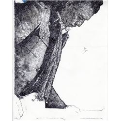 Alejandro Escovedo Original Drawing by Guy Juke