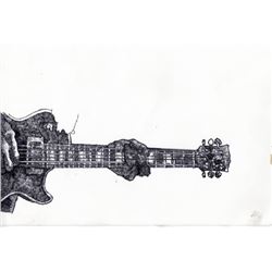 Alejandro Escovedo Original Drawing by Guy Juke