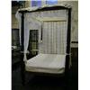 Image 1 : A REGENCY DOUBLE SIZE TESTER BED, swirled fluted columns, acanthus leaf carved, 190cm x 140cm, (l...