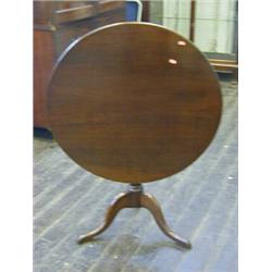 A GEORGE III COUNTRY OAK TRIPOD TABLE, circular tilt top, baluster support, diameter 82cm  £120-1...