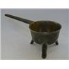 Image 1 : A CAST BRONZE SKILLET, c.1650, (later repaired with rivets to cast iron handle) height 12cm  £30-...