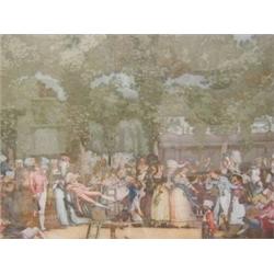 HAMPDEN HART, P, 'La Promenade Publique', after Debucourt, coloured stipple print, signed in penc...