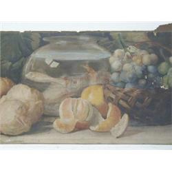 DUDLEY, A, still life study of fruit and goldfish, watercolour, signed and dated (96)  lower left...