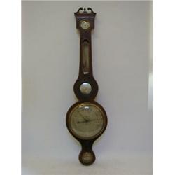A MAHOGANY AND STRUNG WHEEL BAROMETER, first half of the 19th Century, signed 'Samawico and Son, ...
