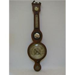 A MAHOGANY AND STRUNG WHEEL BAROMETER, mid 19th Century, signed 'Giovanni Bino, 12 Cross St, Cork...