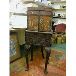 A HYBRID CABINET ON STAND, c.1900, lower section English, second half of the 18th Century, on cab...