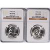 Image 1 : LOT OF ( 2 ) 1958-D FRANKLIN HALF DOLLARS, NGC MS-64 FBL