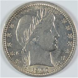 1907 BARBER QUARTER, AU-58