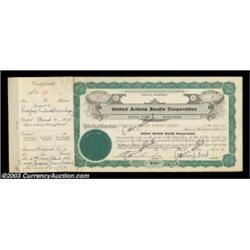 Robert Fairbanks - United Artists Studio Corporation (California) A 1928 dated certificate for two s