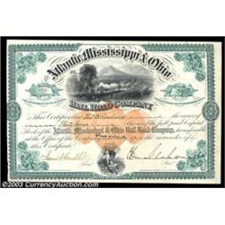 Atlantic, Mississippi & Ohio Rail Road Company (Virginia)A later stock certificate issued by this ra