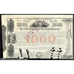 The New York Central Rail Road Company (New York)This attractive early $1,000 bond was issued in 185
